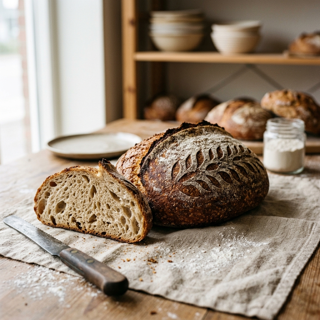 Artisan sourdough freshly baked